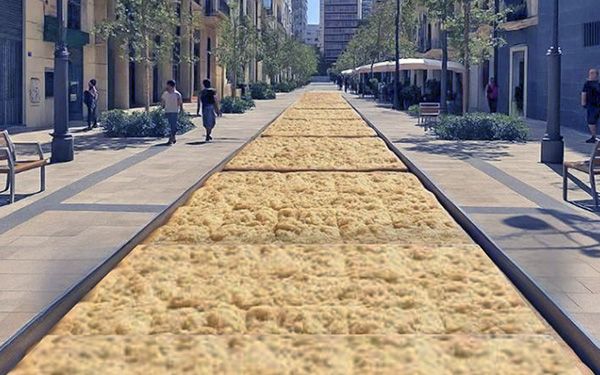 La coca de mollitas más larga del mundo